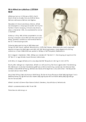 A preview of a PDF biography for Wallace, Alfred Jerry